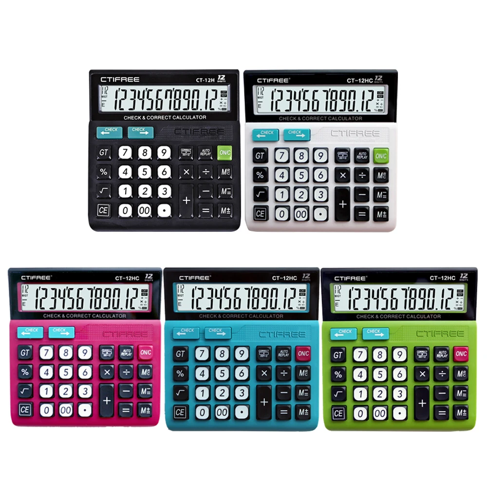Desktop calculator factory price CTIFREE Standard Functional Desktop 12 digit calculator display solar calculator