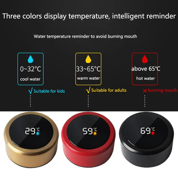 Led Temperature Display Stainless Steel Insulation Smart Coffee Mugs Cups 500ml Intelligent Vacuum Water Bottle