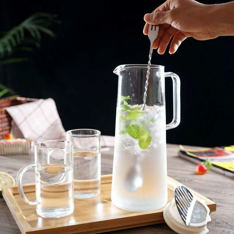 1600ml 2000ml High Capacity Glass Tea Pot Heat Resistant High Borosilicate