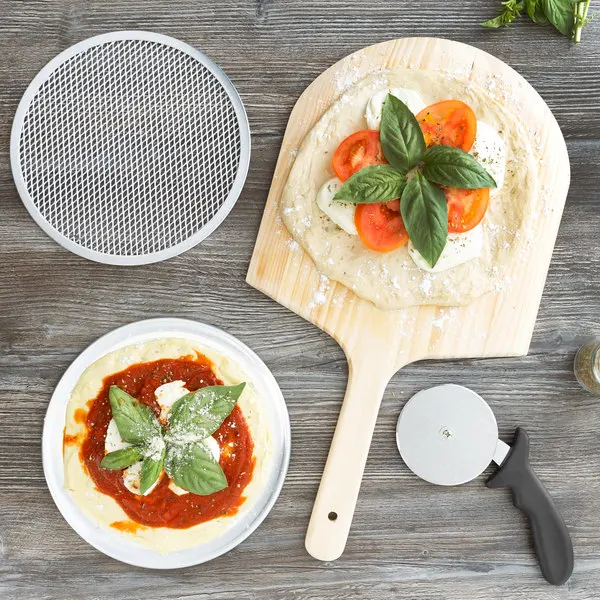 Round Aluminum Thicken 6-14 Inch Pizza Mesh, Non-stick Metal Net  Baking Tray Seamless Pizza Bakeware Kitchen Tools
