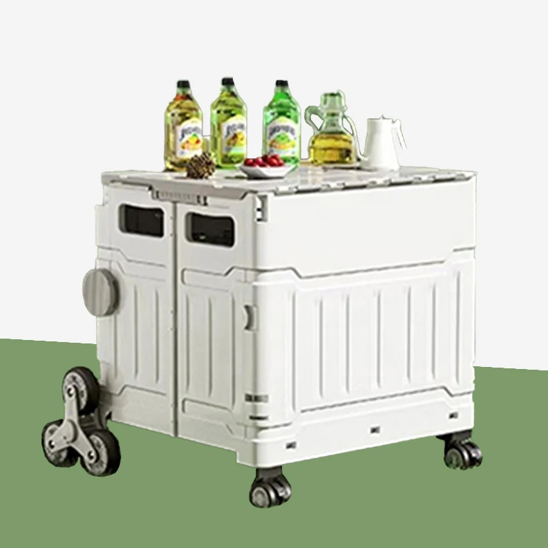 Green Gray White Black Alloy Rod Storage Organizer Shopping Trolleys & Carts Folding Cart Portable Food Snack Grocery