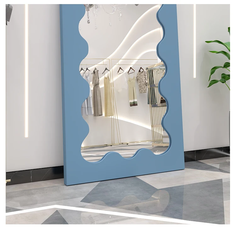 
Wholesale Nordic Scandinavian Fast Dispatch MDF Irregular Decorative Framed Wall Mirror 