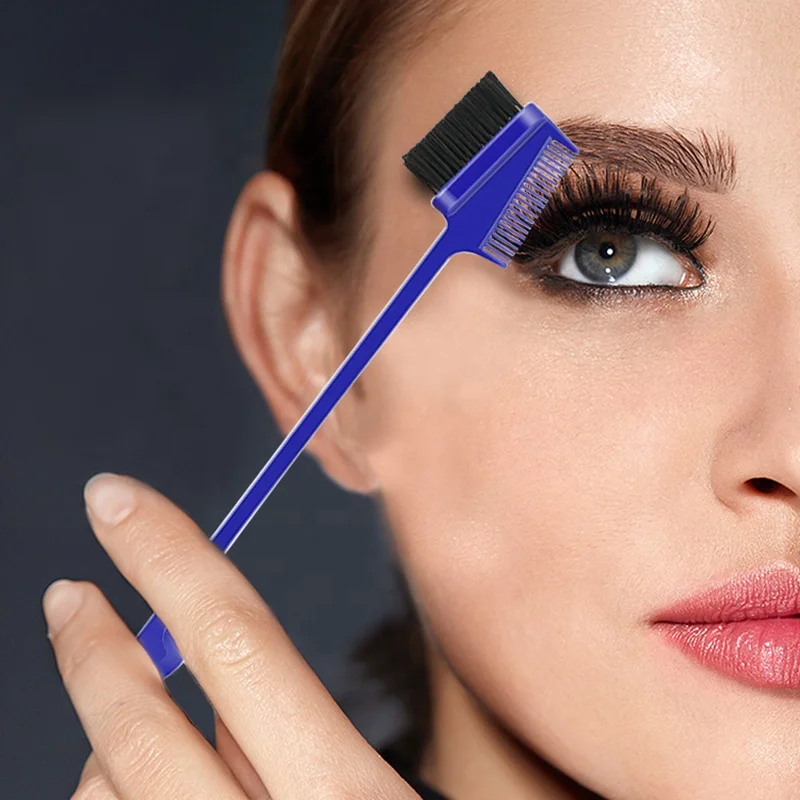 Private label 3 sided edge control brush  hot sale double sided edge brush and comb