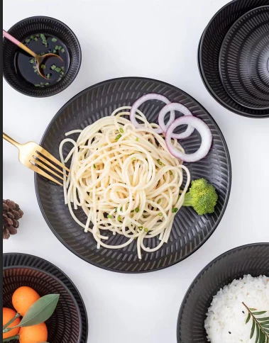 Wholesale price Flat Pasta Plate Bowl kitchen plate dining plate ceramic Porcelain Dinnerware for Kitchen and Eating