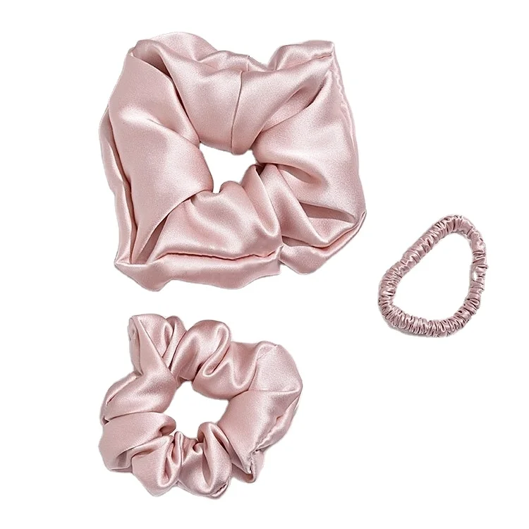 Comfortable Silk Hair Scrunchies Skinny Hair Ties Ropes Elastics Ponytail Holders