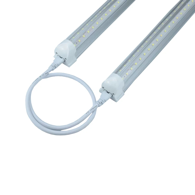 Warm white day white cool white linkable V shape T8 6 ft  48 W  led tube lights with cables for garage kichen and super market