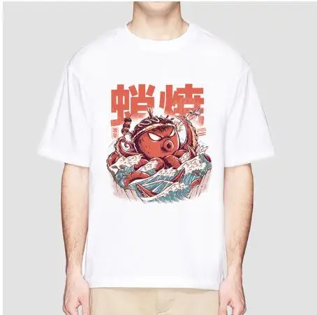
Summer Hip Hop T Shirts Japanese Harajuku T-Shirt Men Noodle Ship Cartoon Streetwear Tshirts Short Sleeve Casual Top Cotton 