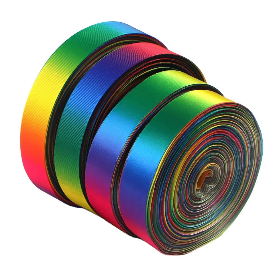 Wholesale Satin Sublimation Ribbon Dye 100% Polyester Pure Woven Tape Label Custom Sublimation Printed Ribbon For Bows DIY Craft