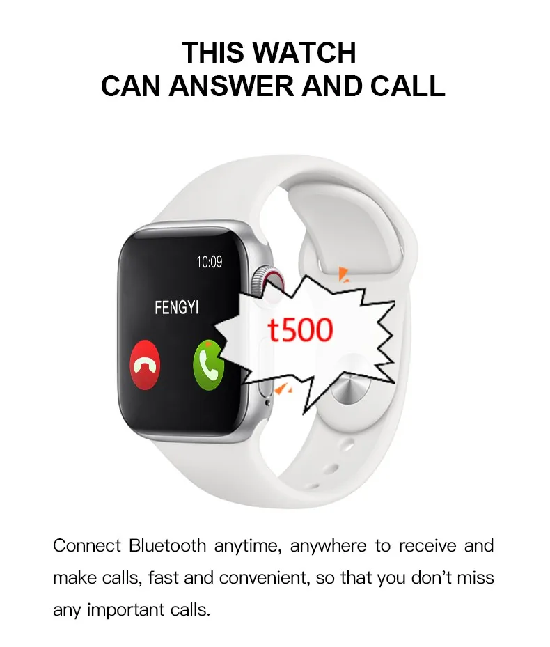  Горячая продажа бис сертификат Montre Smart Watc T500 полный сенсорный экран вызов Smartwatch серия T55 Фитнес наручные часы Reloj