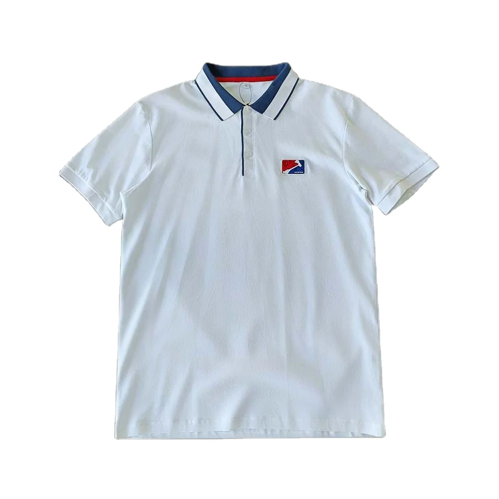 New summer cotton spandex chenille patch wholesale quick dry breathable color joint polo shirts