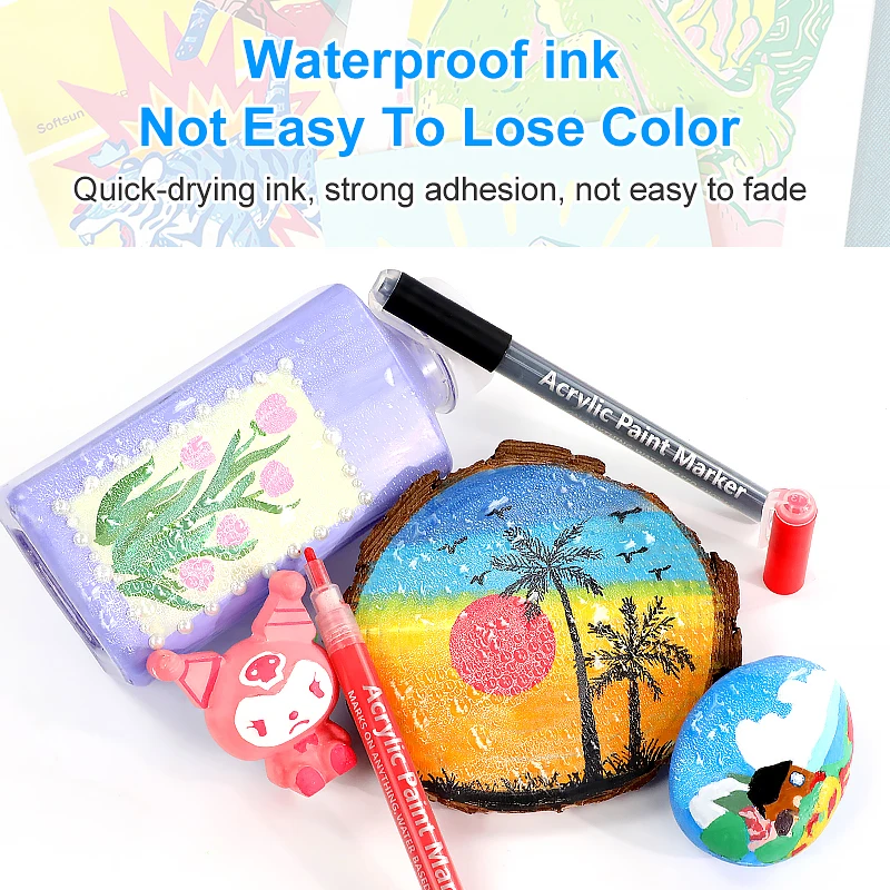 Fast Shipping Drawing Graffiti Colouring Art Markers Manga Sketching Permanent Oily Color Acrylics Paint Markers Pens Set