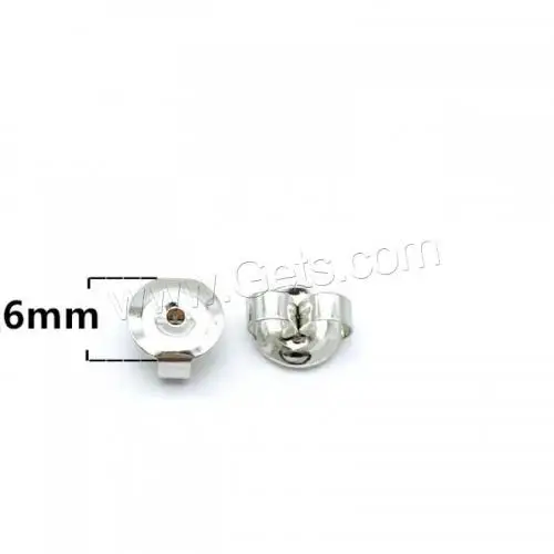 DIY original color 304 Stainless Steel Ear Nut Component for jewelry making electrolyzation 100PCs/Bag 1647393