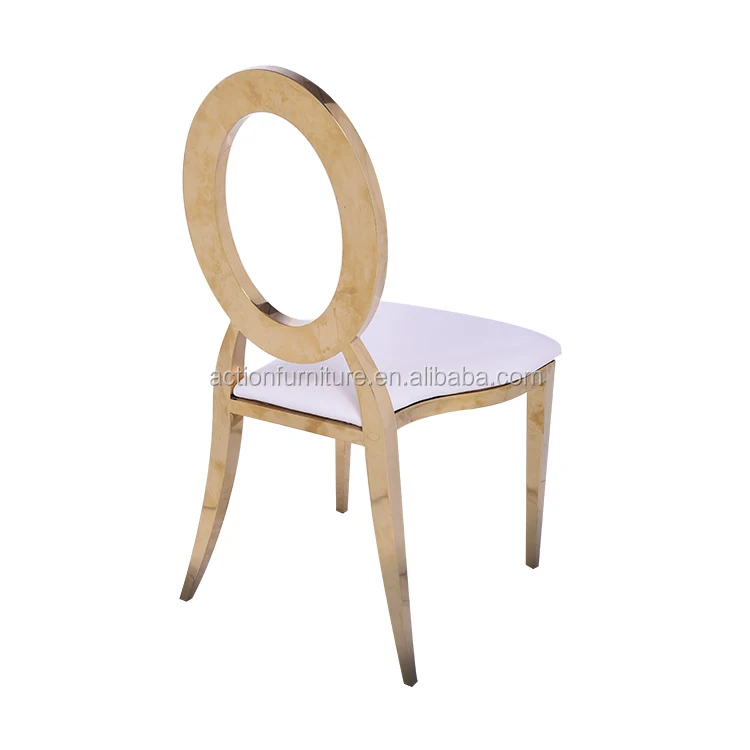 gold gilt stainless steel banquet dining chairs for nobility in high quality