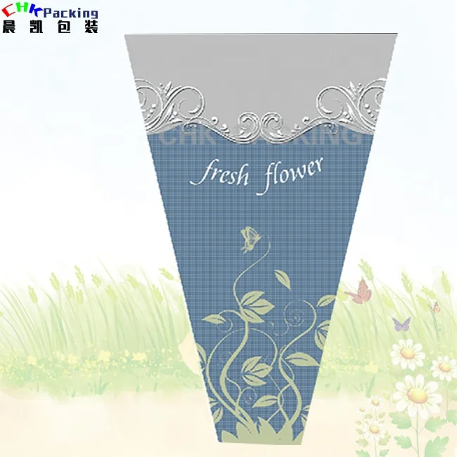 Y shape hibiscus flower bouquet pot double sleeves for cut blooming floral wrapping bag