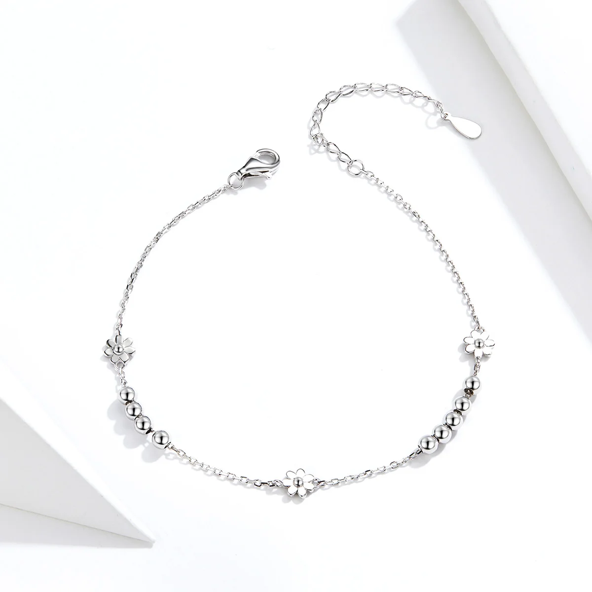 Fashion jewelry women pure silver S925 Daisy bracelet plant simple bracelet