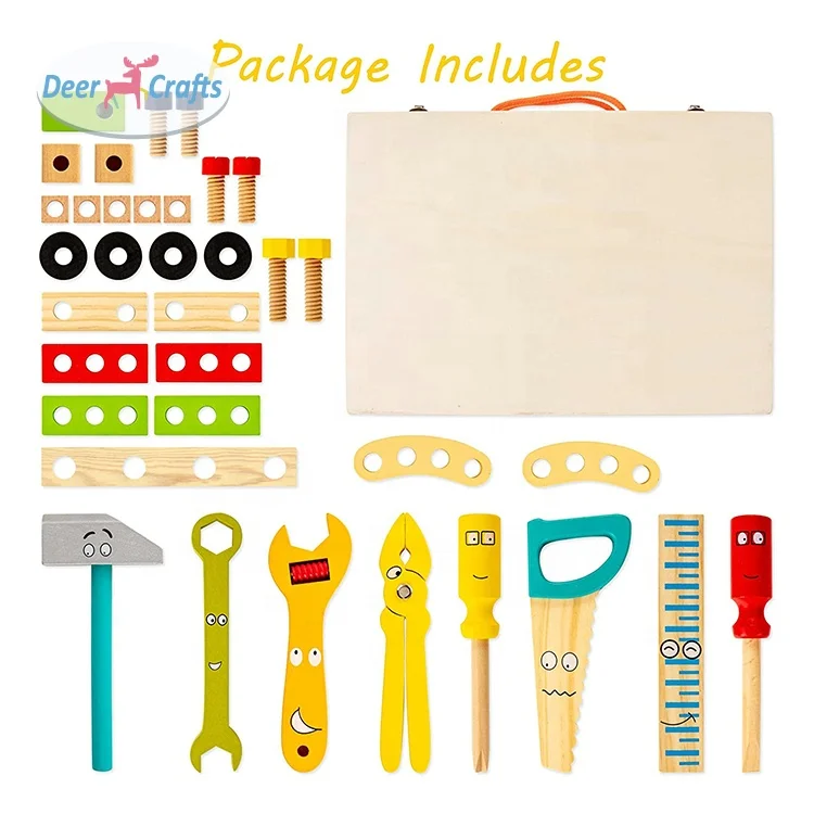 2021 New creative wooden DIY toy tool box for preschool kids DD03169