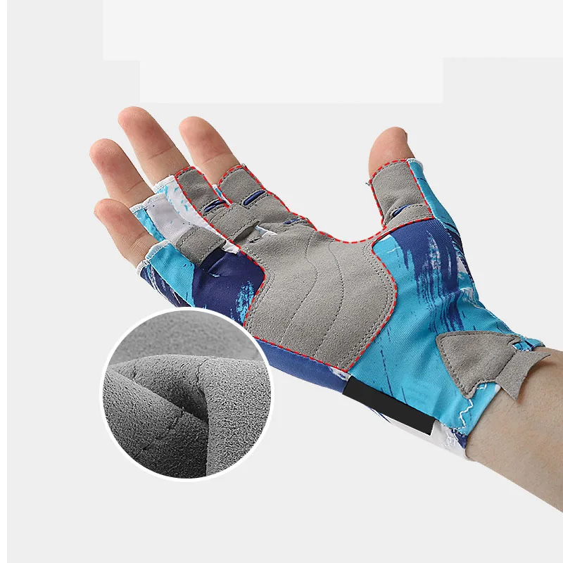 Outdoor Manufacture Summer  Autumn Fishing Gloves Half Fingers Resistance Anti-slip Climbing Glove Hiking Camping Riding Gloves