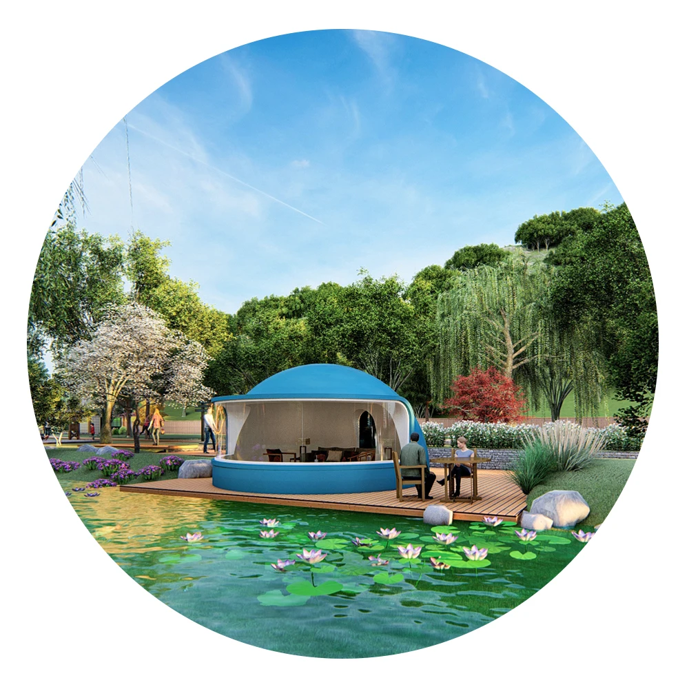 Prefabricated dome houses Casas domo prefabricadas Ecological building seaside villa Animation house