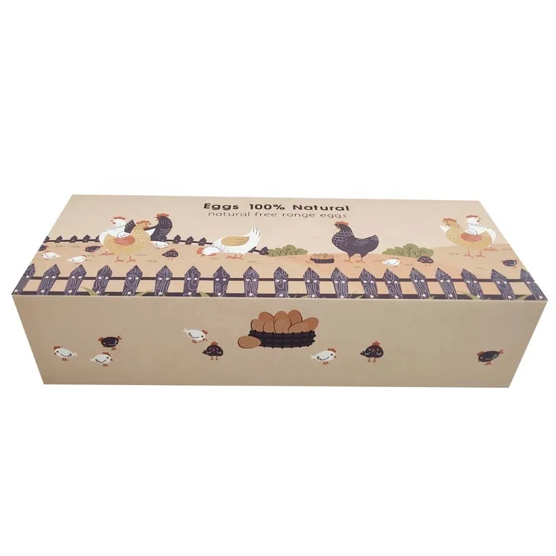 New Design Corrugated Paper Drawer Egg Box Durable Folding Flat shipment Egg Storage Box Size Custom 10 Cells 12 Cells Egg Boxes