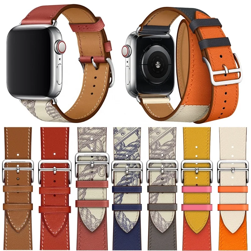 Роскошная Серия 6/SE/5/4/3 Новинка ремешок из натуральной кожи для Apple Watch Band Single Tour 42 мм 44