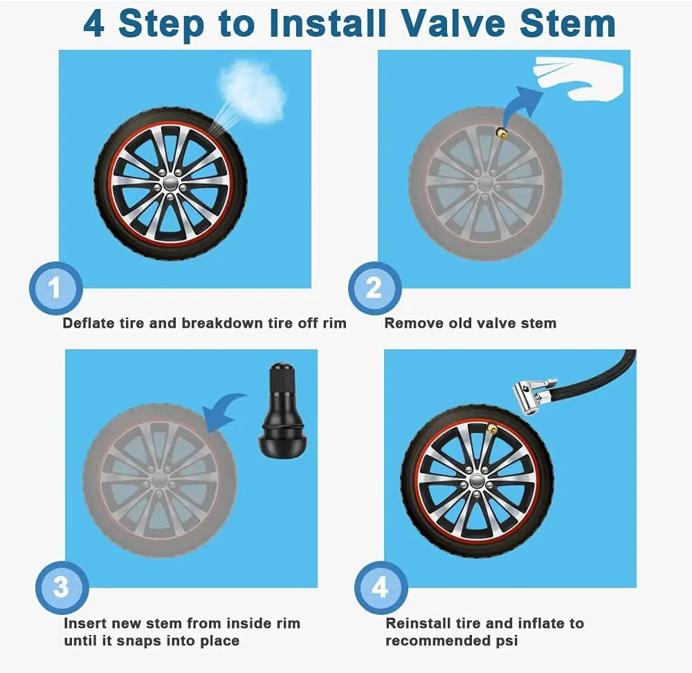 High Quality Universal Car Accessories Parts TR412 TR413 TR414 TR415 Snap-in Black Rubber Stem Caps Cores Tire Valve