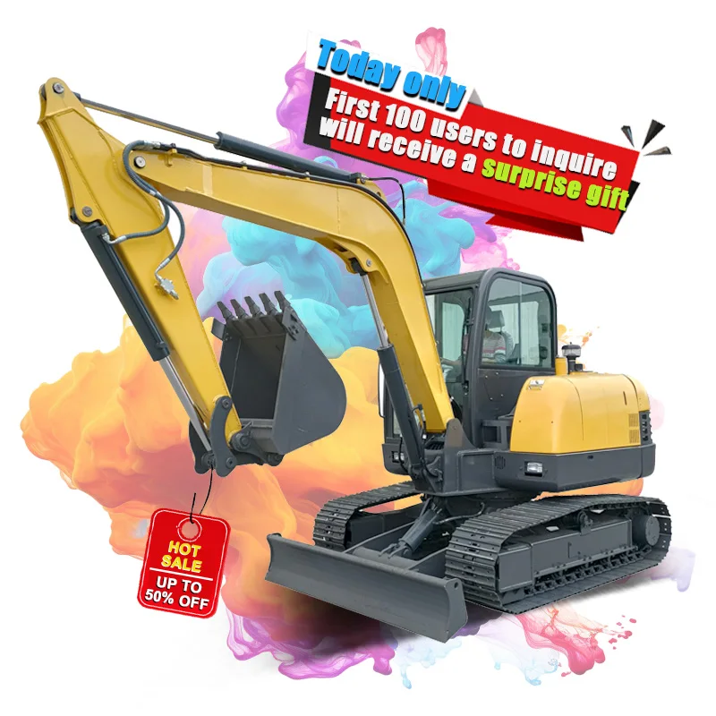 Free shipping cheap bagger mini excavator 7 ton 8 ton brand new excavator 6 ton chain digger big excavators for sale