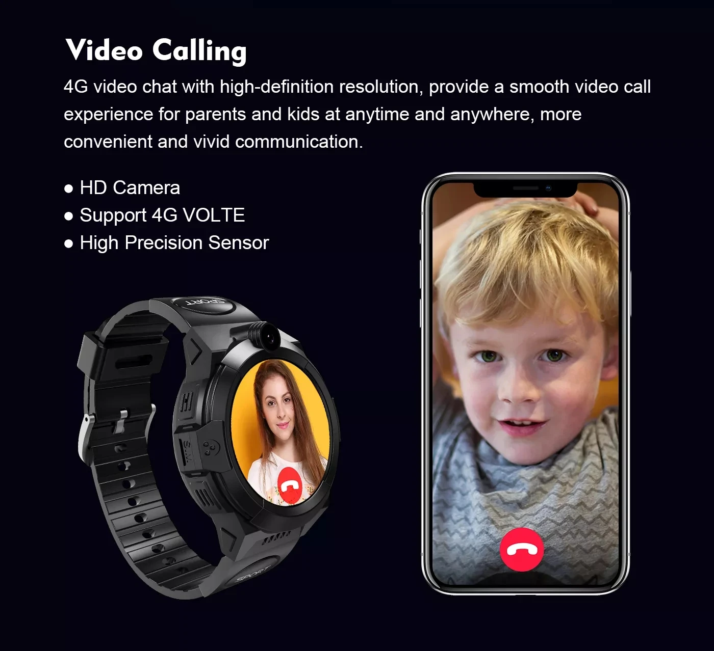 Casmoo 4g smart watch kids gps watch tracker phone with camera touch screen SOS call LBS Video Call