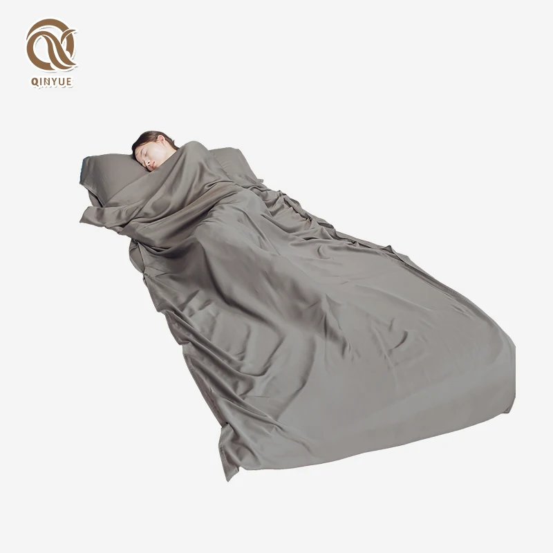 top quality customized style 300TC sateen bamboo viscose sleeping bag for traveling and hotel factory wholesale with good price