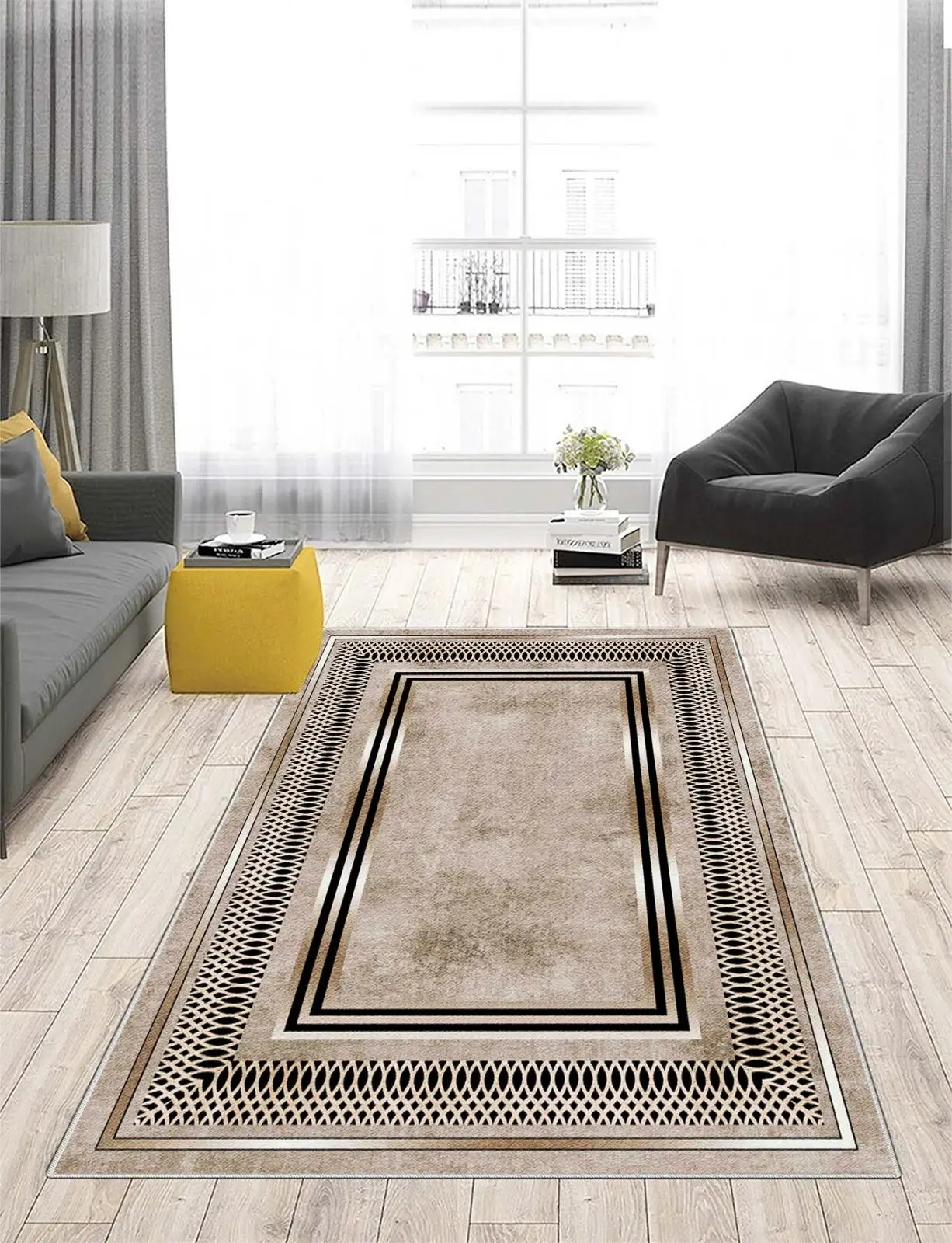 Блестящий мраморный коврик с эффектом современного серого черного цвета большой площади ковер 300*400 см