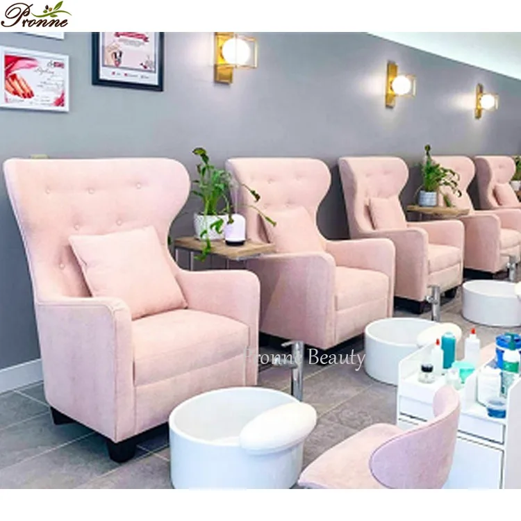 2022 pipeless portable pink luxury baby pink jelly pedicure spa chair with foot massage basin