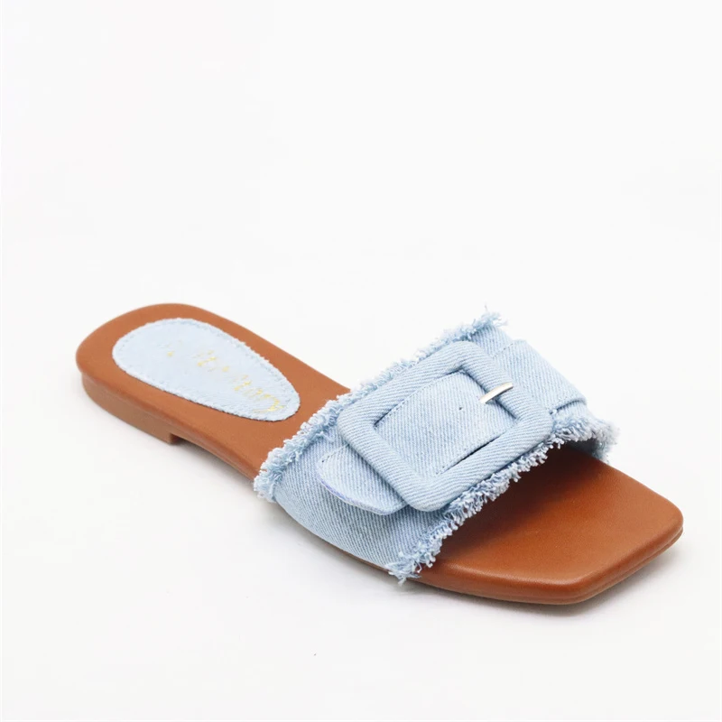 Wholesale Summer Outdoor Slide Women Wear Flat-bottomed  Slippers Beach Casual Shoes Flip-flops Ladies Fashion Flat Sandals