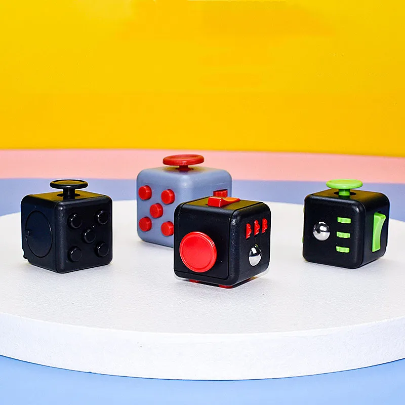 New Custom Fidget Cube with Logo Sensory Fidget Toys Set Stress Relief Toys Magnetic Balls 4 Sides Reduce Anxiety and Stress