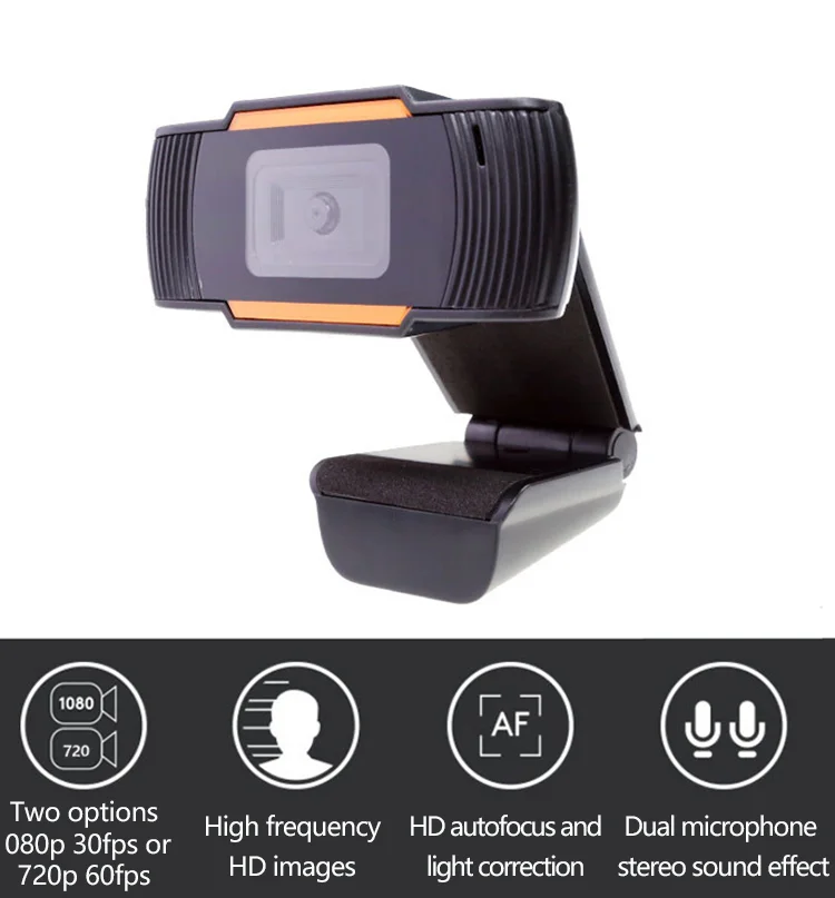 
Full HD Mini Webcam 1080P 30fps PC Camera Built-in Microphone USB 2.0 connection 