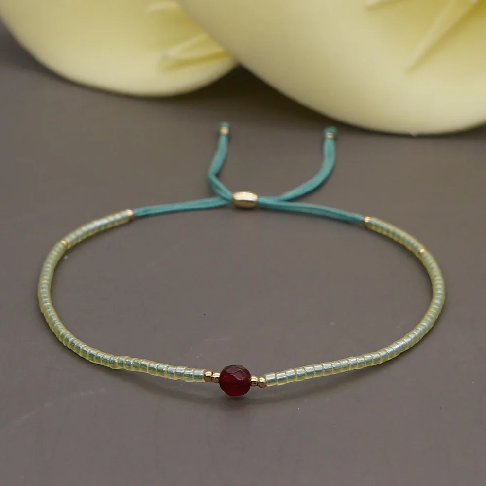 High Quality Handmade Adjustable Rope Bracelet Lucky Stone Miyuki Bracelet for Women Men