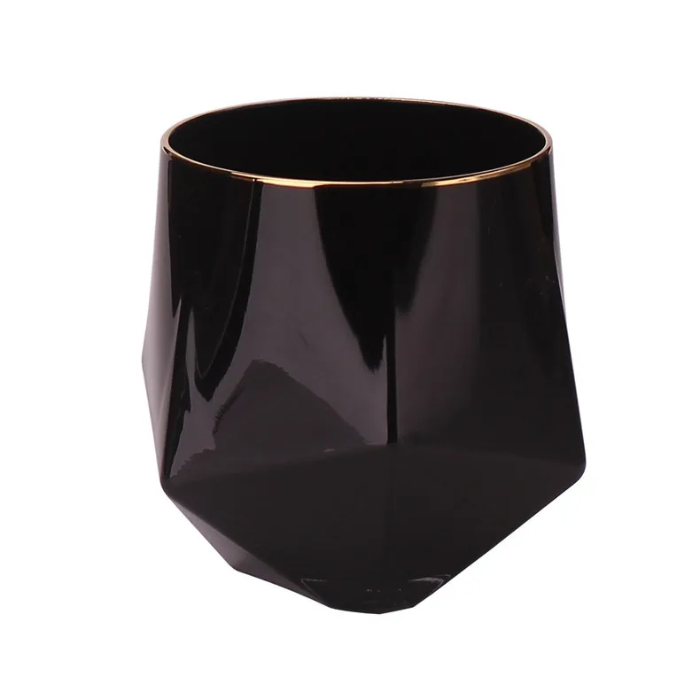 high quality 250ml walled frosted black whiskey glass