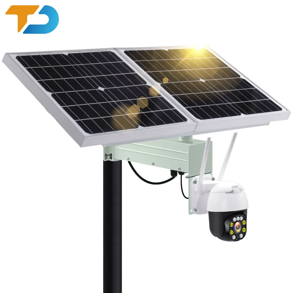 TecDeft камера высокого разрешения sim-карта cctv 4g 1080P Солнечная безопасности тропа Беспроводная система наружной
