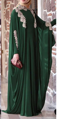 at sleeve Fall 2021 Ramadan Muslim hijab Dress Arab women Arab women Dubai Turkish Islamic dress Abaya Hijab Dress