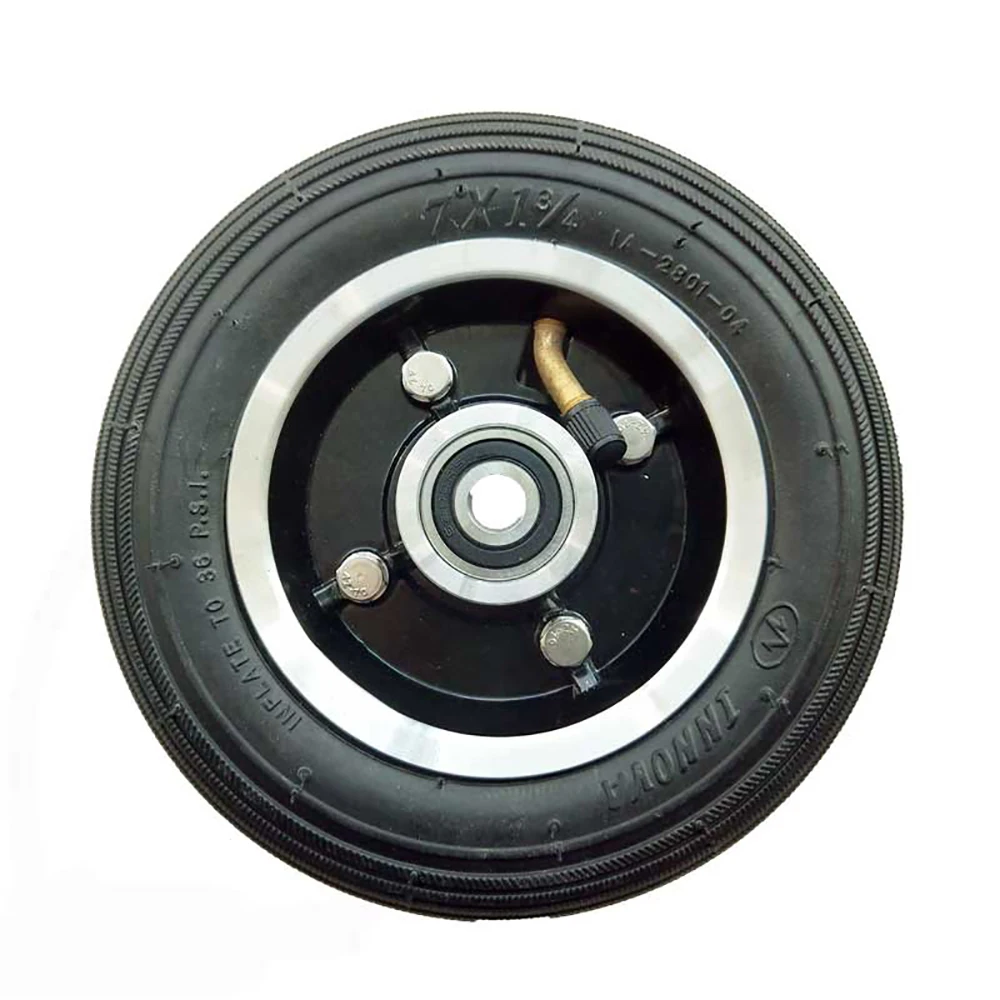 7inch 7x1 3/4 pneumatic tire and wheels with steel rim for tool and children cart