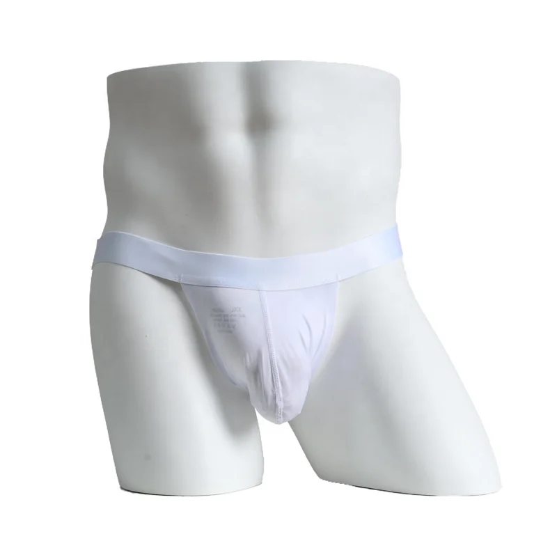 Qingya Men Black Sheer Sexy Jockstrap Brief Low-Rise Seamless Underwear Spandex Fabric White Briefs for Men
