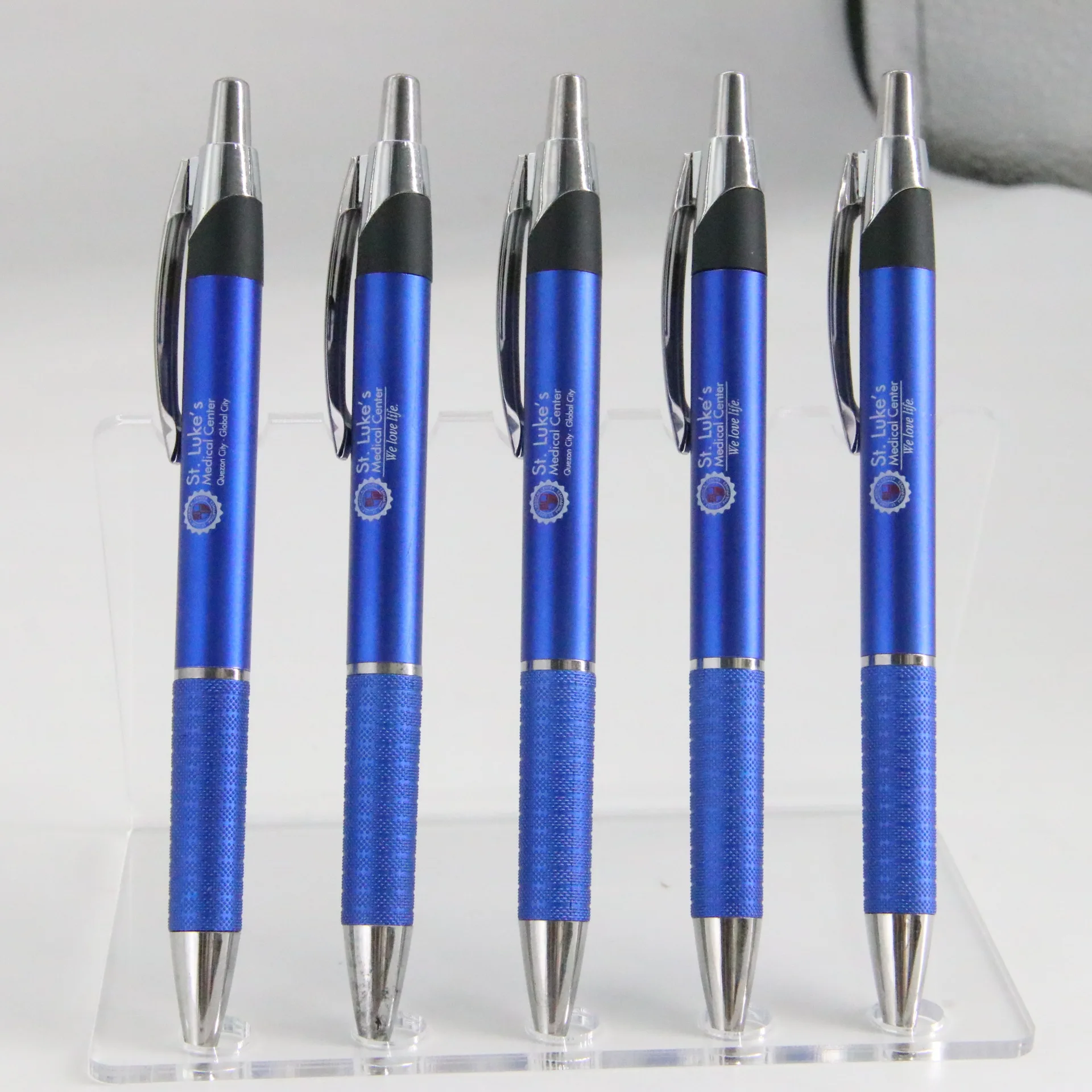 Promotional New Rubber Aluminium Metal Ballpoint Pen With Tip LED Light Customized Printed Logo For Stylus Screen Mobile Phone