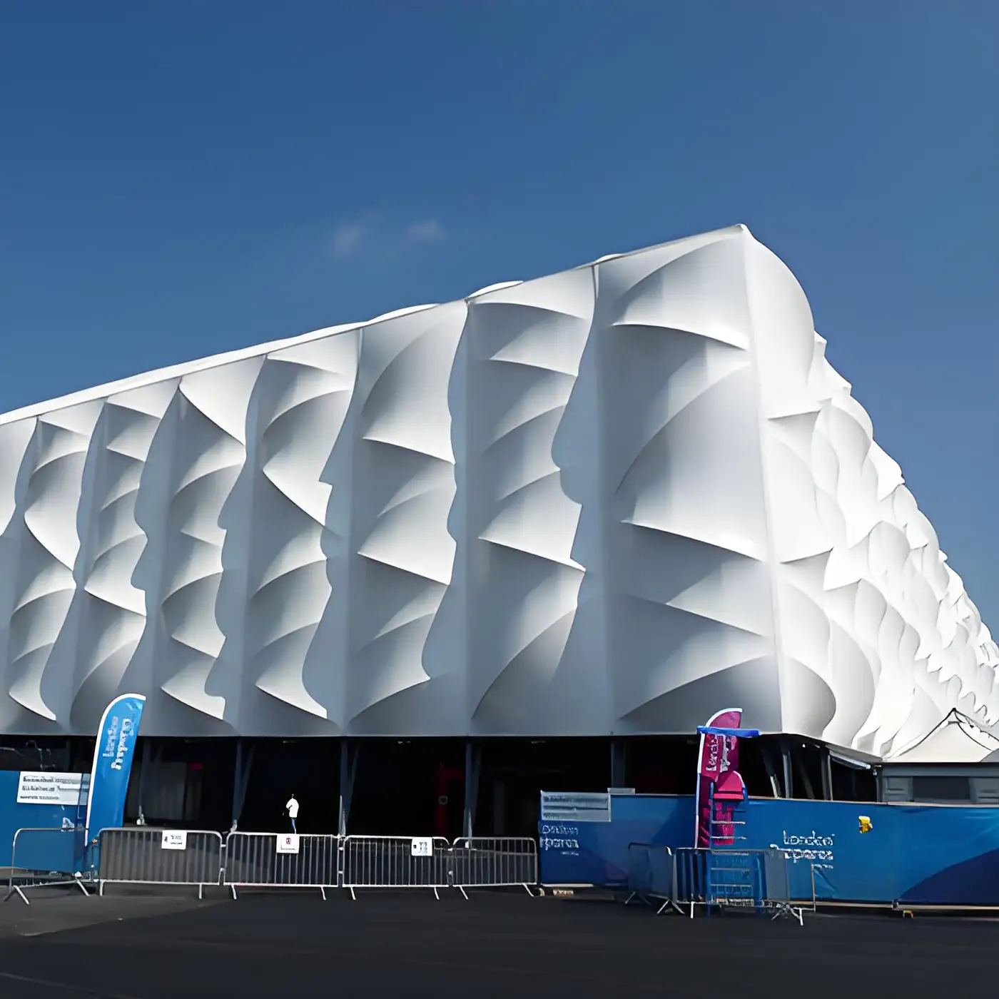 OEM 750gsm gymnasium stadium stretch film structure fabric white vinyl chloride tarp