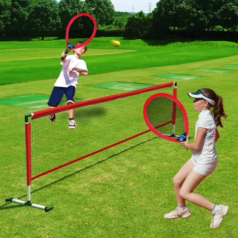 200x50cm parent-child outdoor sports beach game with 2  cloth tennis rackets and 1 PU foam ball garden tennis net set
