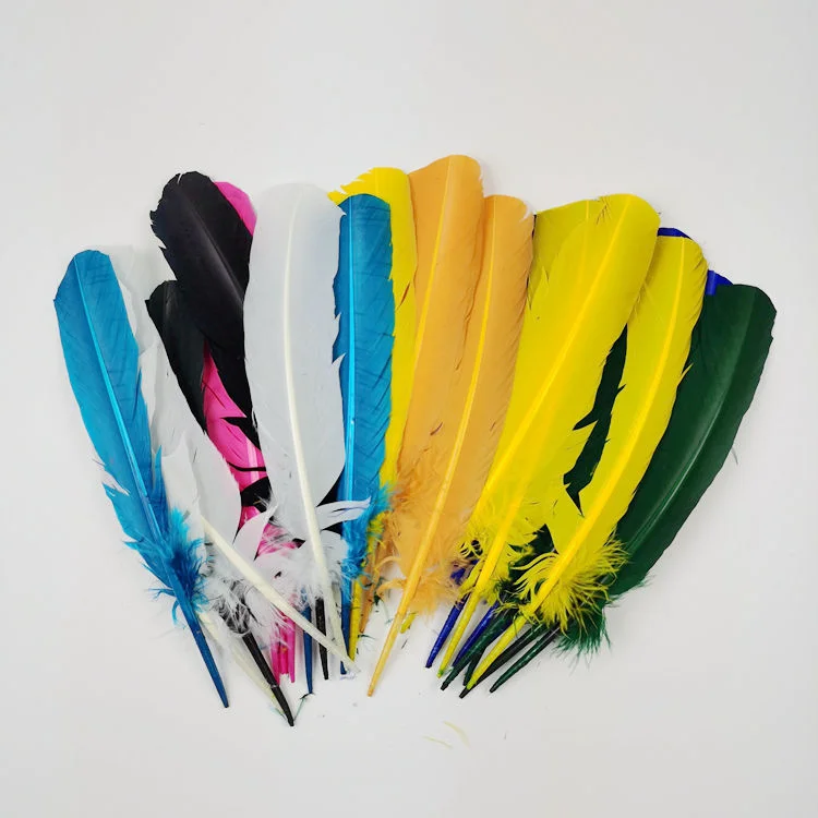 Оптовая продажа 10-12 дюймов белые окрашенные цвета индейки крылья перья для букета Цветочные Маски костюмы диадемы