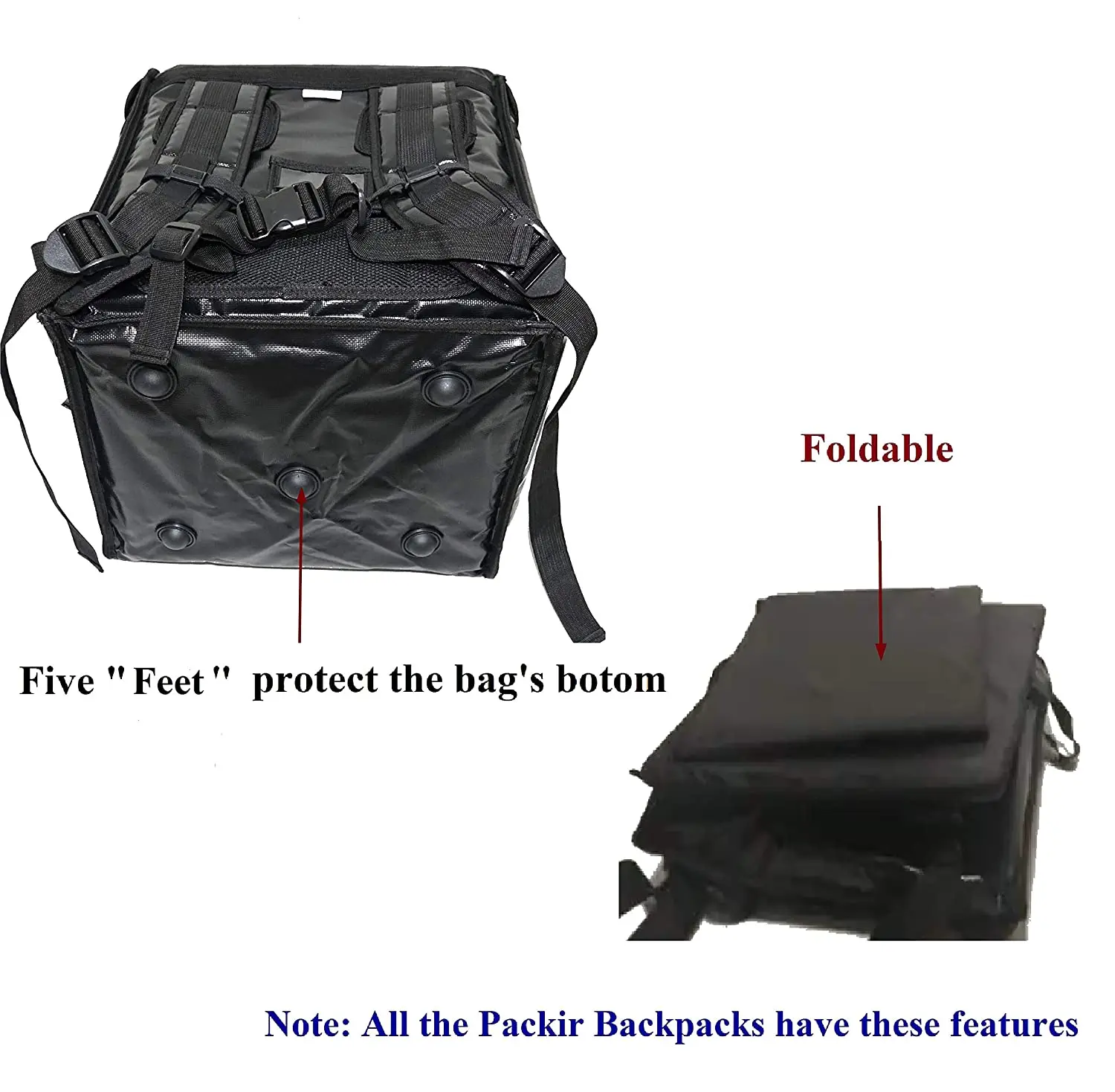 Leakproof Large Capacity green Thermal Insulated Pizza Delivery bag Food Backpack Uber Eats