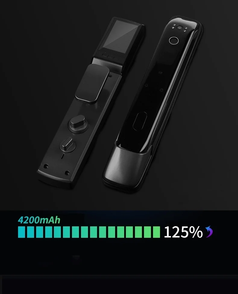 TUYA smart lock with camera phone app fingerprint lock touch screen handle alarm code Deadbolt door lock