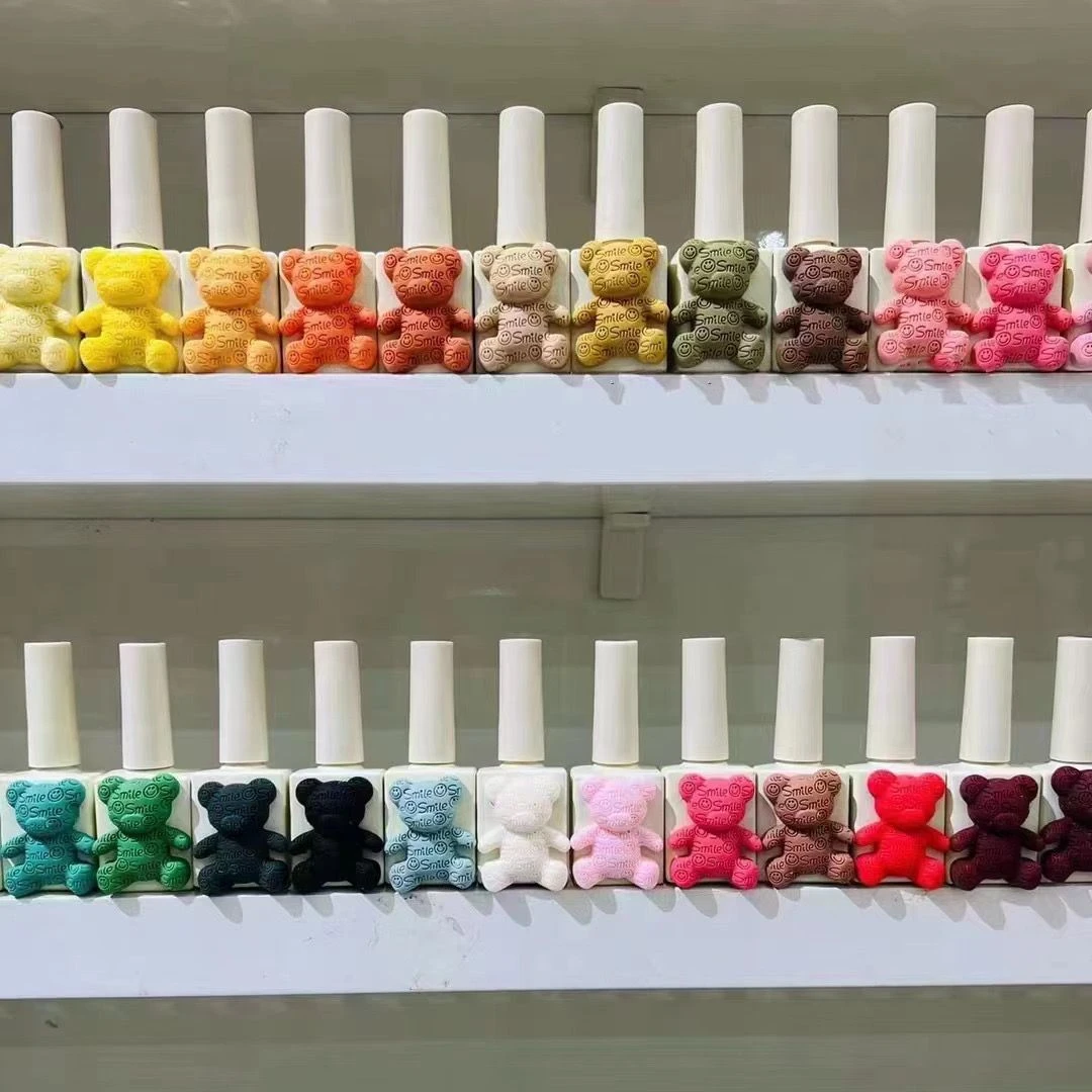 Amazon hot sale nails art supplies lovely bear nail polish kit  60 color soak off uv gel polish set with color plate for salon