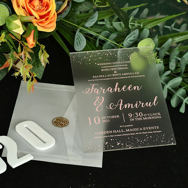 Acrylic Wedding Invitation High-end Transparent Creative Fashion Invitation Letter Invitation Card 2022 Gift