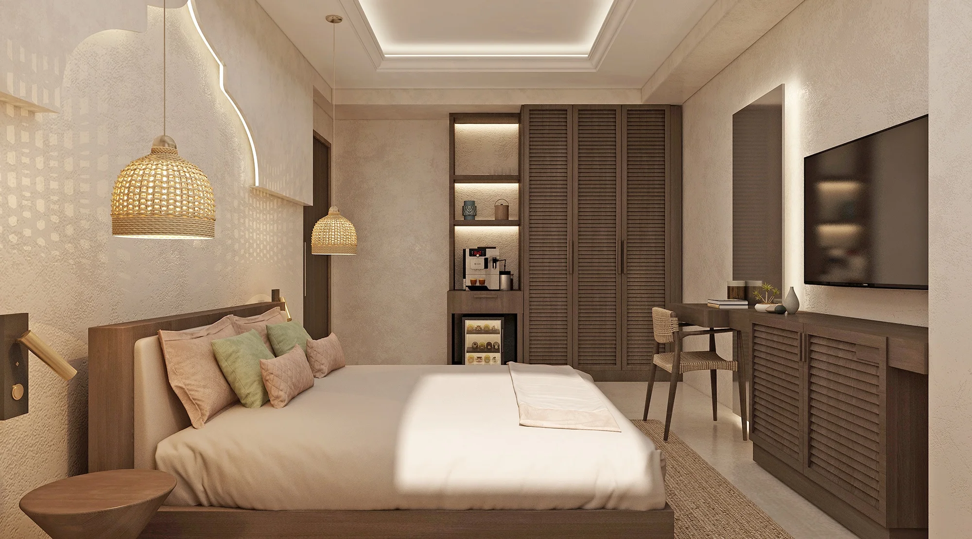 Custom Made Luxury Wooden TV Cabinet With Storage Standard Hotel Bedroom Living Room Furniture