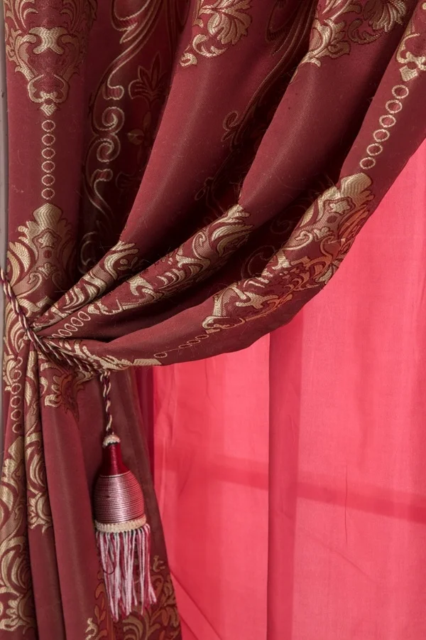 Классические геометрические двухслойные жаккардовые занавески в европейском и американском стиле для гостиной