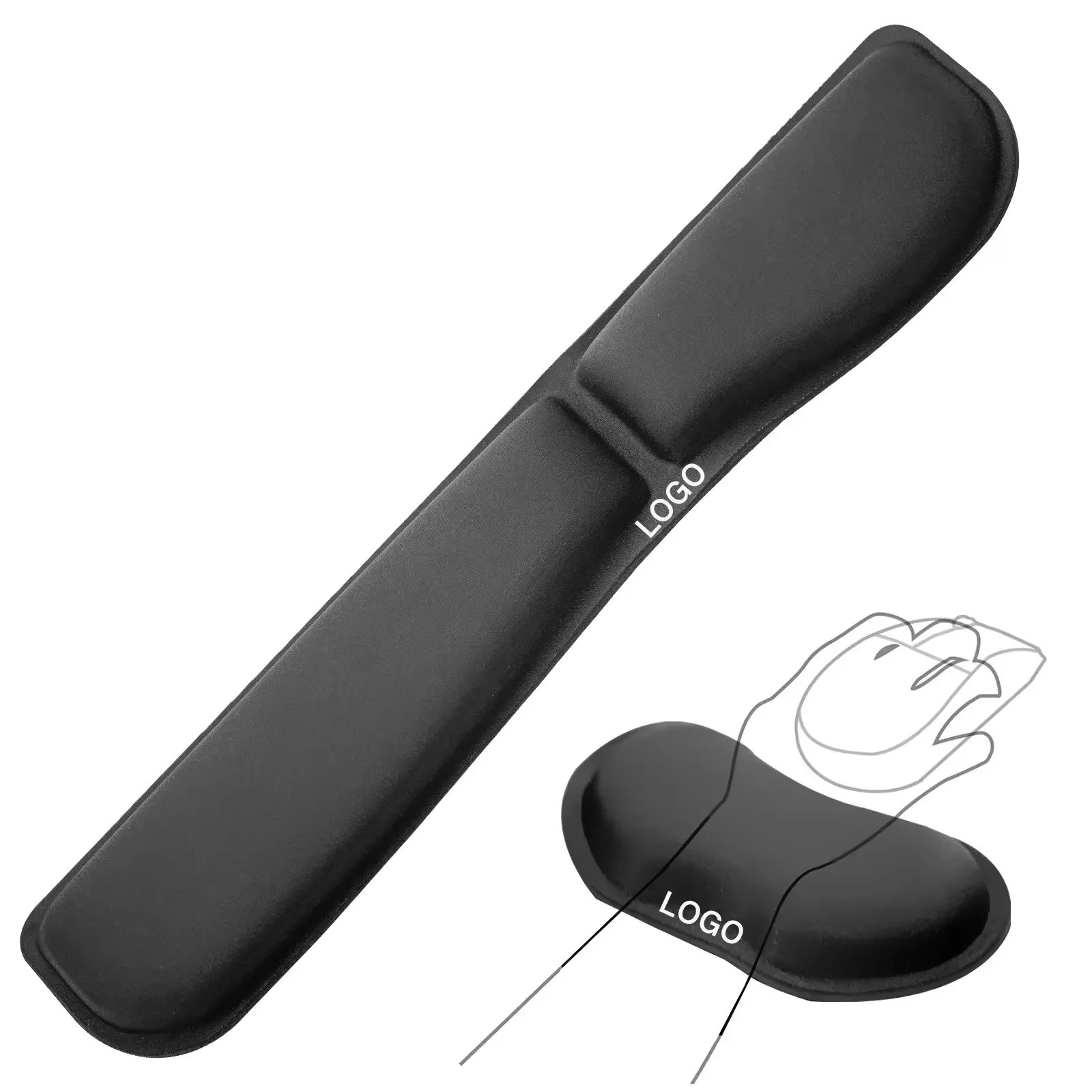 Memory Foam Set Keyboard Wrist Rest Pad Mouse Wrist Cushion Support , Foldable Design Keyboard Wrist Rest